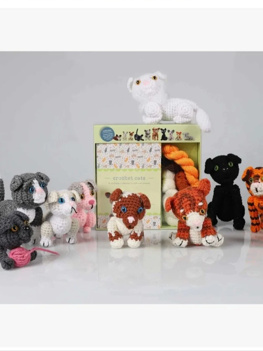 Crochet Cats Kit - Orange and Cream Amigurumi Cats Perfect Gift Cat Lover Projec